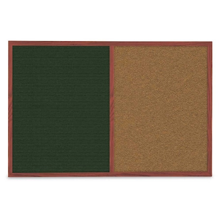 United Visual Products Slim Style Indoor Enclosed Radius Corkbo UVRDS23SB-SATIN-MEDGRY